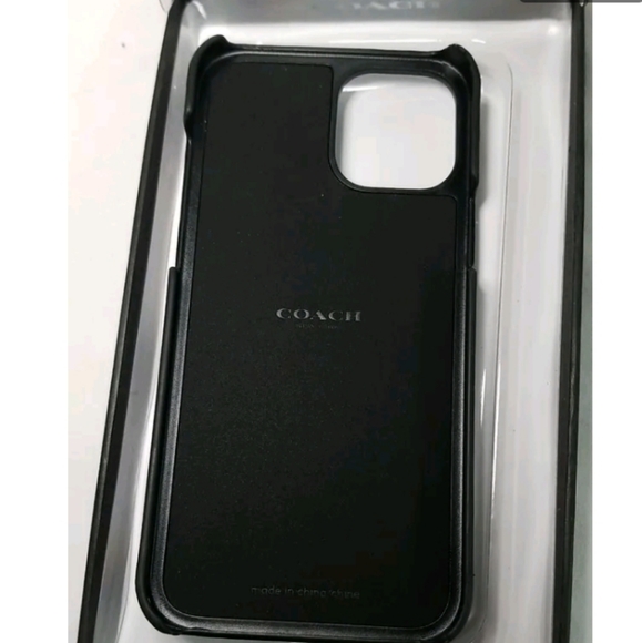 Coach Black Leather Slim Protective Case for iPhone 12 Pro Max - Picture 2 of 7